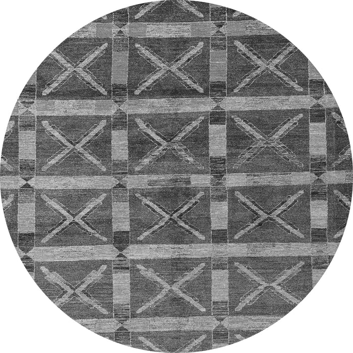 Round Oriental Gray Modern Rug, abs4272gry