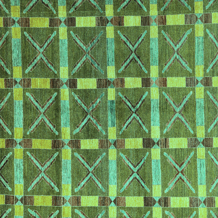 Square Machine Washable Oriental Turquoise Modern Area Rugs, wshabs4272turq