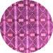 Round Machine Washable Oriental Purple Modern Area Rugs, wshabs4272pur