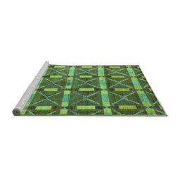 Sideview of Machine Washable Oriental Turquoise Modern Area Rugs, wshabs4272turq