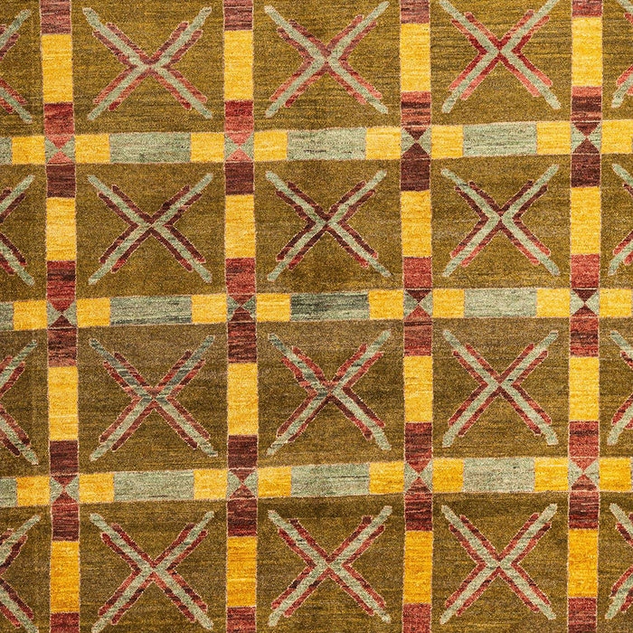 Machine Washable Abstract Yellow Rug, wshabs4272