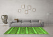 Machine Washable Oriental Green Modern Area Rugs in a Living Room,, wshabs4272grn