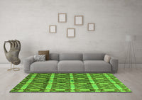 Machine Washable Oriental Green Modern Rug, wshabs4272grn