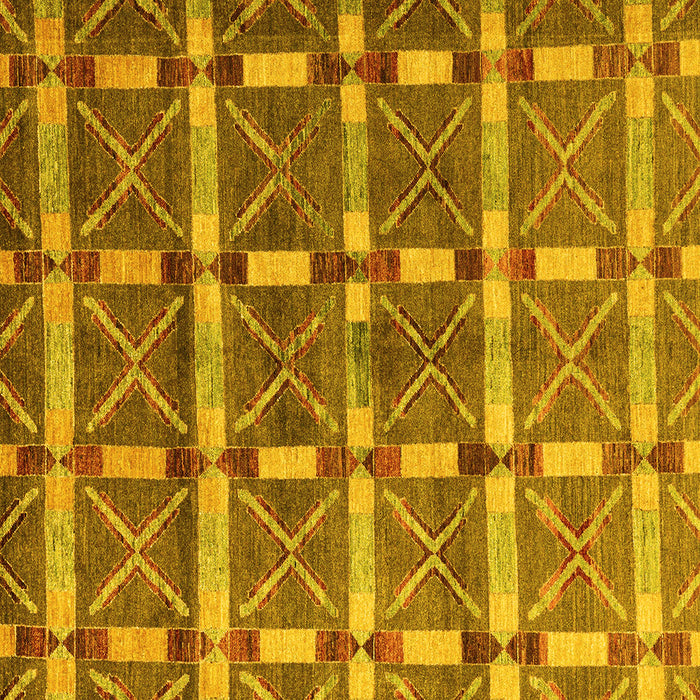 Square Machine Washable Oriental Yellow Modern Rug, wshabs4272yw