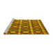 Sideview of Machine Washable Oriental Yellow Modern Rug, wshabs4272yw