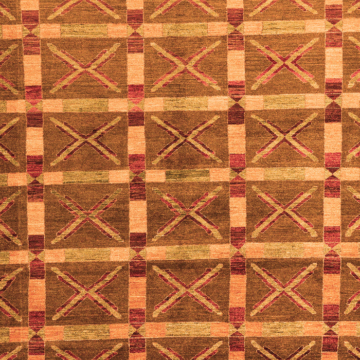 Square Oriental Orange Modern Rug, abs4272org
