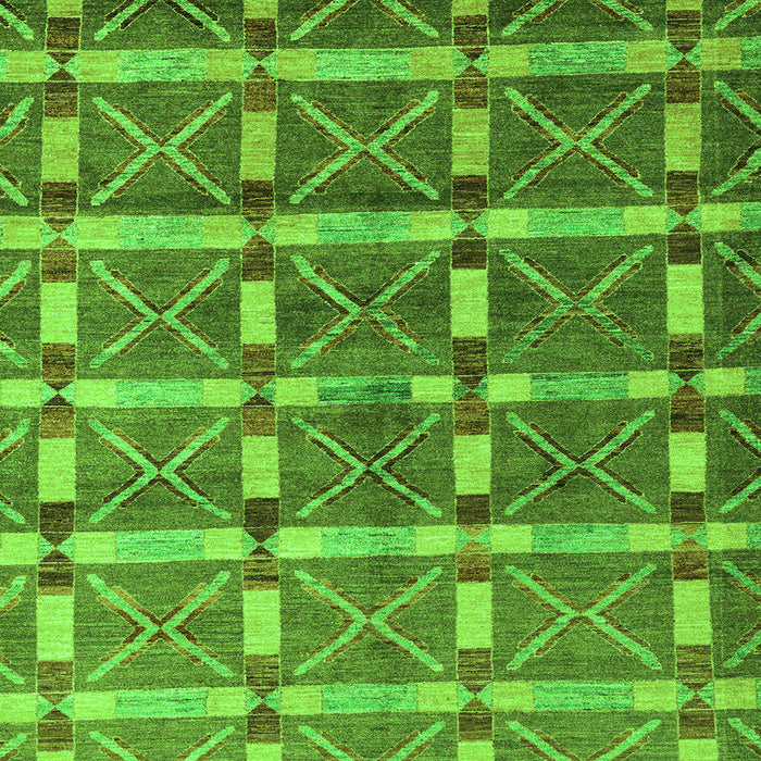 Square Machine Washable Oriental Green Modern Area Rugs, wshabs4272grn