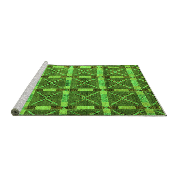 Sideview of Machine Washable Oriental Green Modern Area Rugs, wshabs4272grn