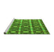 Sideview of Machine Washable Oriental Green Modern Area Rugs, wshabs4272grn