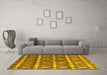 Machine Washable Oriental Yellow Modern Rug in a Living Room, wshabs4272yw