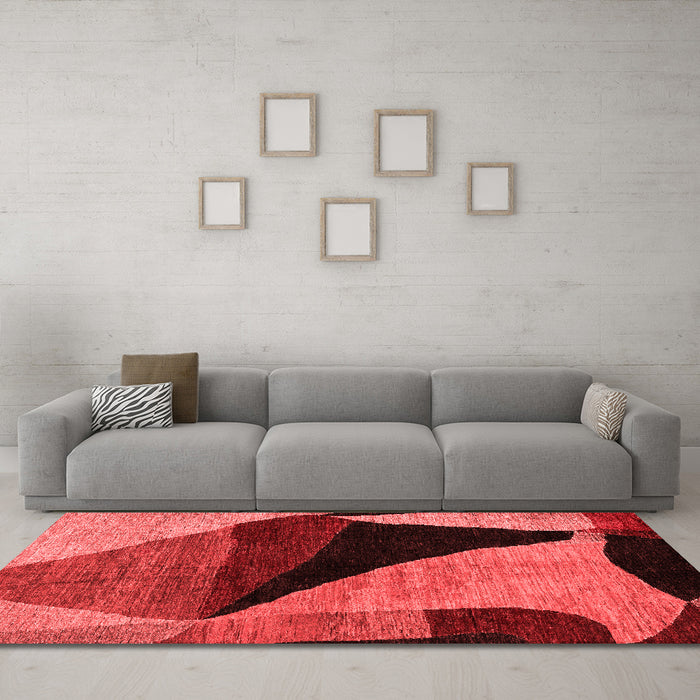 Modern Red Washable Rugs