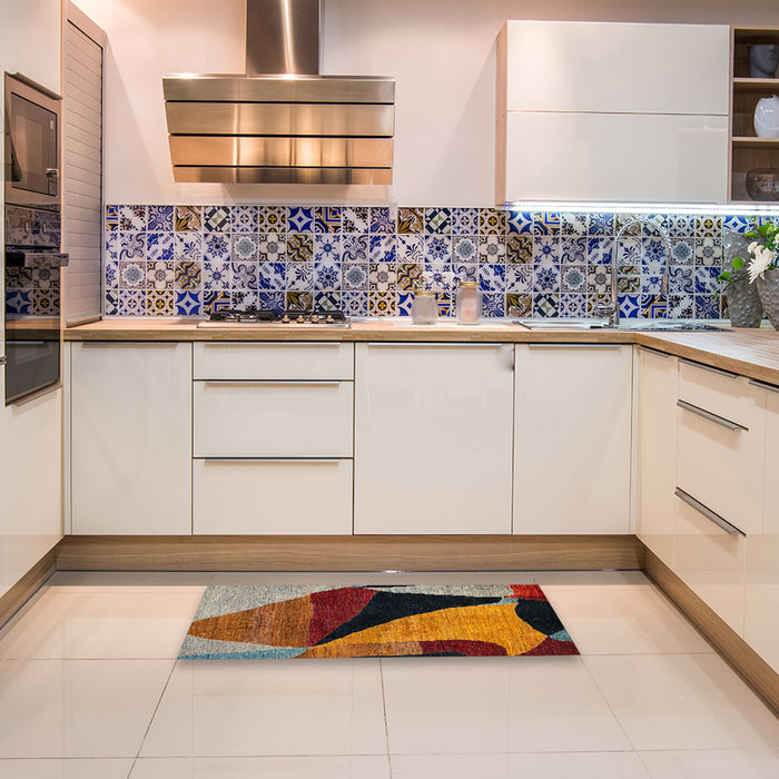 Abstract Red Oriental Rug in a Kitchen, abs4273