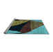 Sideview of Machine Washable Oriental Light Blue Modern Rug, wshabs4273lblu