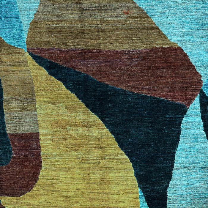 Machine Washable Oriental Light Blue Modern Rug, wshabs4273lblu