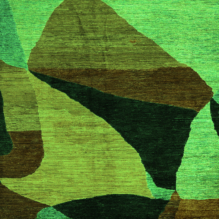 Square Oriental Green Modern Rug, abs4273grn