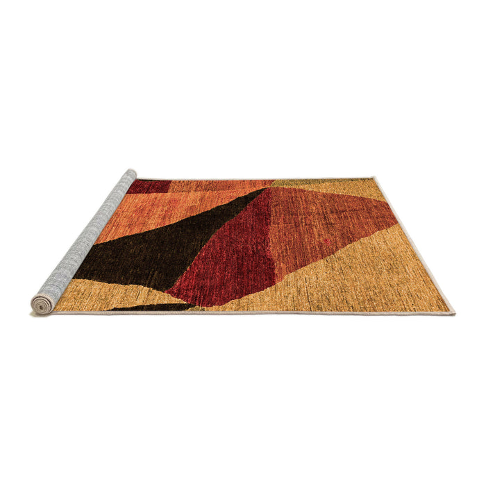 Sideview of Machine Washable Oriental Orange Modern Area Rugs, wshabs4273org