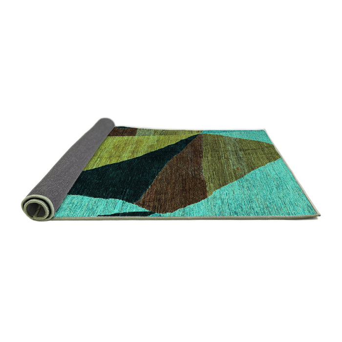 Sideview of Oriental Turquoise Modern Rug, abs4273turq