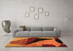 Machine Washable Oriental Orange Modern Area Rugs in a Living Room, wshabs4273org