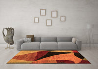 Machine Washable Oriental Orange Modern Rug, wshabs4273org