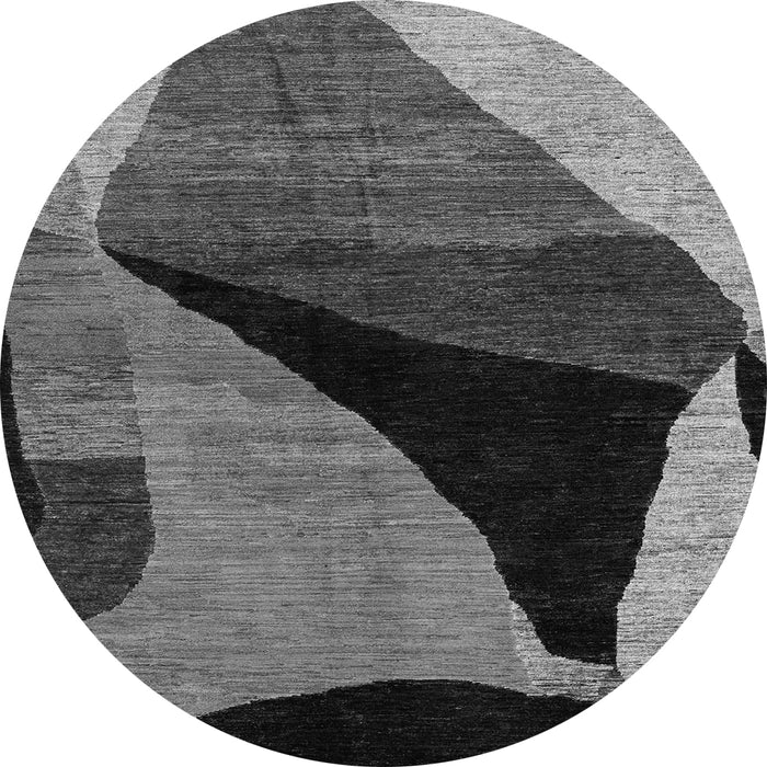 Round Oriental Gray Modern Rug, abs4273gry