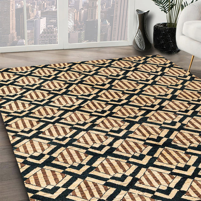 Machine Washable Abstract Burgundy Brown Rug in a Family Room, wshabs4274