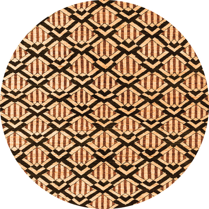 Round Abstract Orange Modern Rug, abs4274org