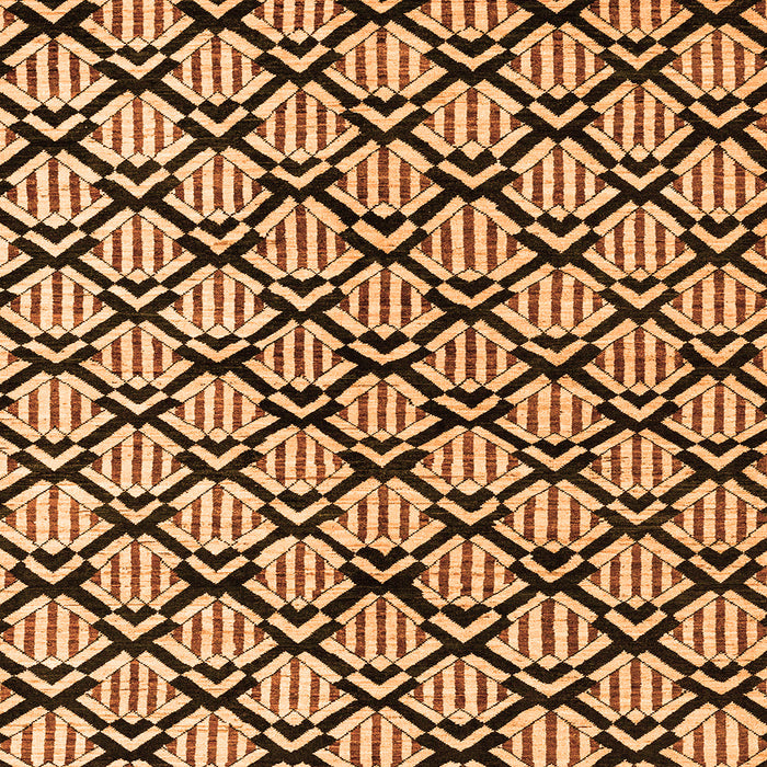 Square Machine Washable Abstract Orange Modern Area Rugs, wshabs4274org