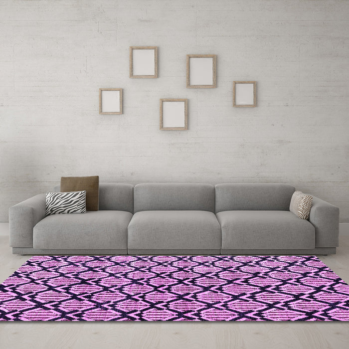 Machine Washable Abstract Purple Modern Area Rugs in a Living Room, wshabs4274pur