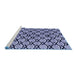 Sideview of Machine Washable Abstract Blue Modern Rug, wshabs4274blu