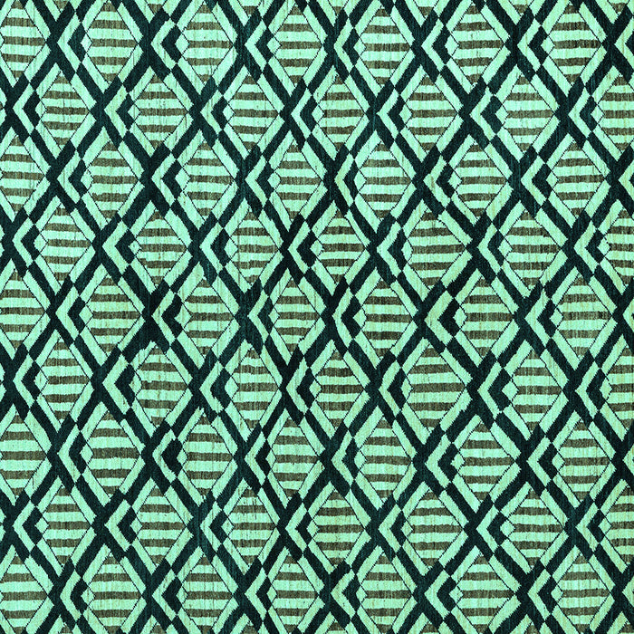 Square Abstract Turquoise Modern Rug, abs4274turq