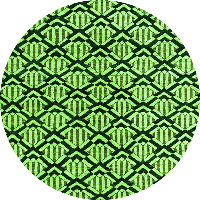 Round Abstract Green Modern Rug, abs4274grn