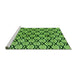 Sideview of Machine Washable Abstract Green Modern Area Rugs, wshabs4274grn