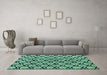 Machine Washable Abstract Turquoise Modern Area Rugs in a Living Room,, wshabs4274turq