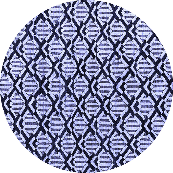 Round Abstract Blue Modern Rug, abs4274blu