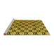 Sideview of Machine Washable Abstract Yellow Modern Rug, wshabs4274yw