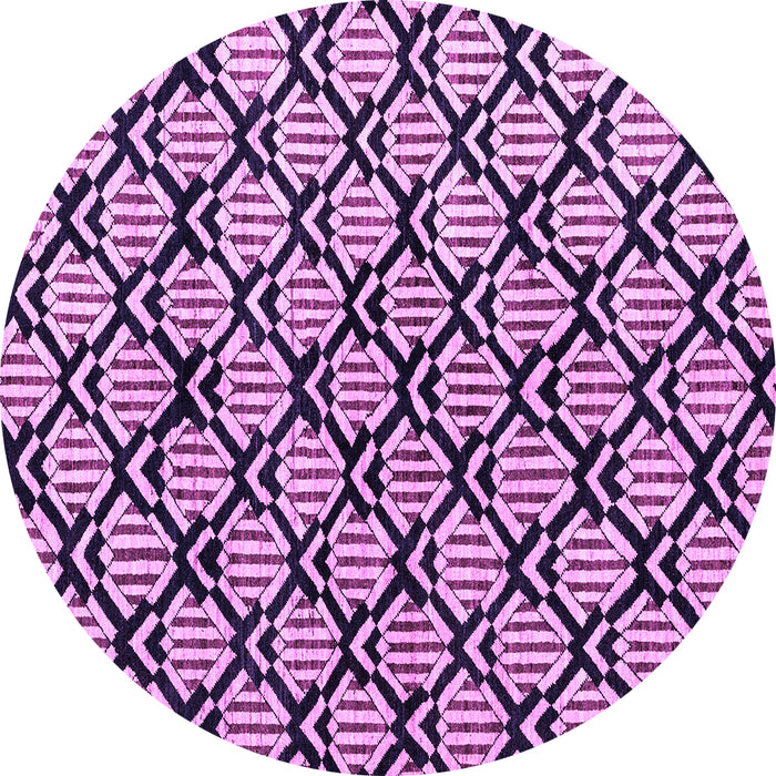 Round Abstract Purple Modern Rug, abs4274pur