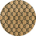 Round Machine Washable Abstract Brown Modern Rug, wshabs4274brn