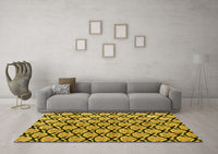 Machine Washable Abstract Yellow Modern Rug, wshabs4274yw