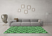 Machine Washable Abstract Emerald Green Modern Area Rugs in a Living Room,, wshabs4274emgrn