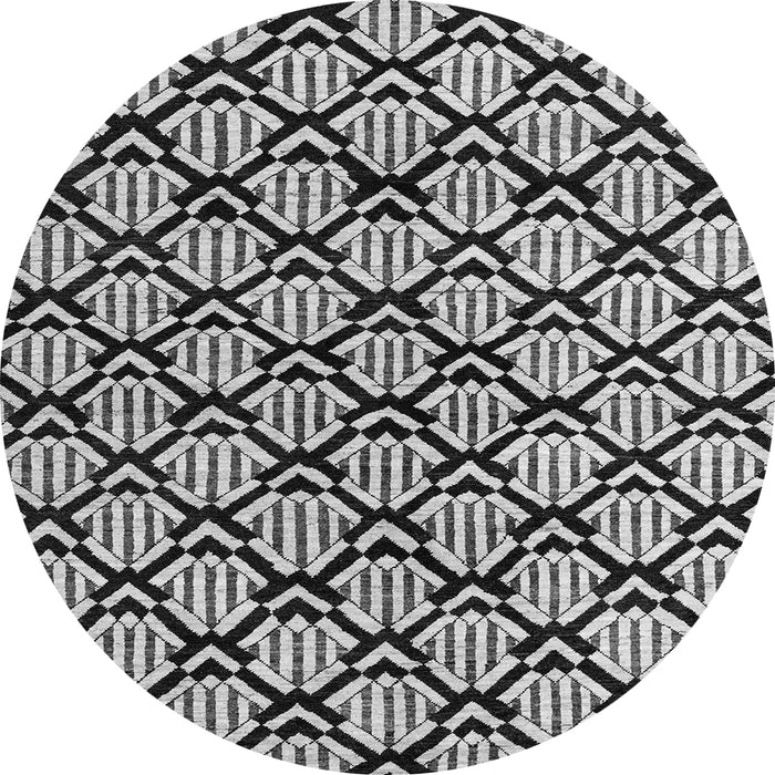 Round Abstract Gray Modern Rug, abs4274gry