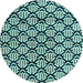 Round Machine Washable Abstract Light Blue Modern Rug, wshabs4274lblu