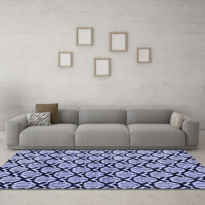 Machine Washable Abstract Blue Modern Rug in a Living Room, wshabs4274blu