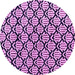 Round Machine Washable Abstract Purple Modern Area Rugs, wshabs4274pur