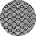 Round Machine Washable Abstract Gray Modern Rug, wshabs4274gry