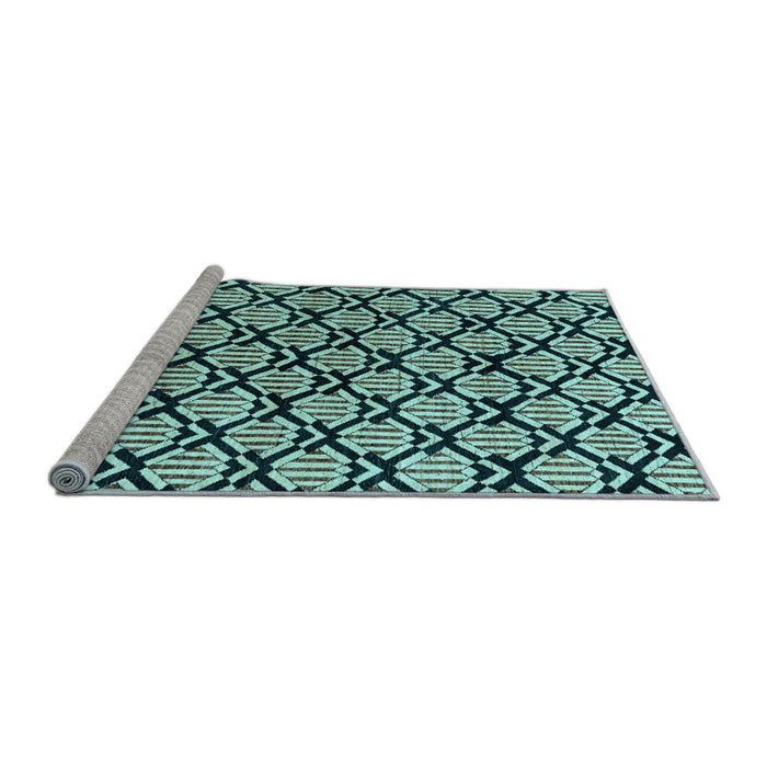 Sideview of Machine Washable Abstract Light Blue Modern Rug, wshabs4274lblu