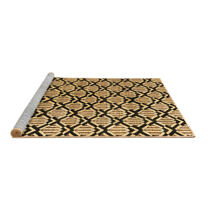 Sideview of Machine Washable Abstract Brown Modern Rug, wshabs4274brn