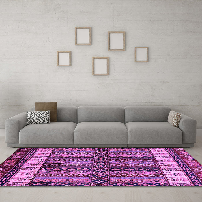 Machine Washable Abstract Purple Modern Area Rugs in a Living Room, wshabs4275pur