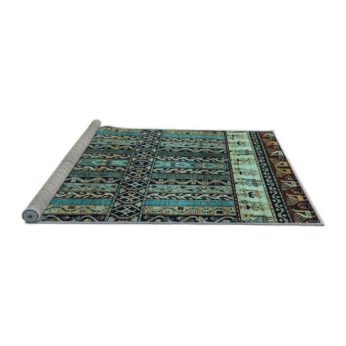 Sideview of Machine Washable Abstract Light Blue Modern Rug, wshabs4275lblu