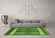 Machine Washable Abstract Green Modern Area Rugs in a Living Room,, wshabs4275grn