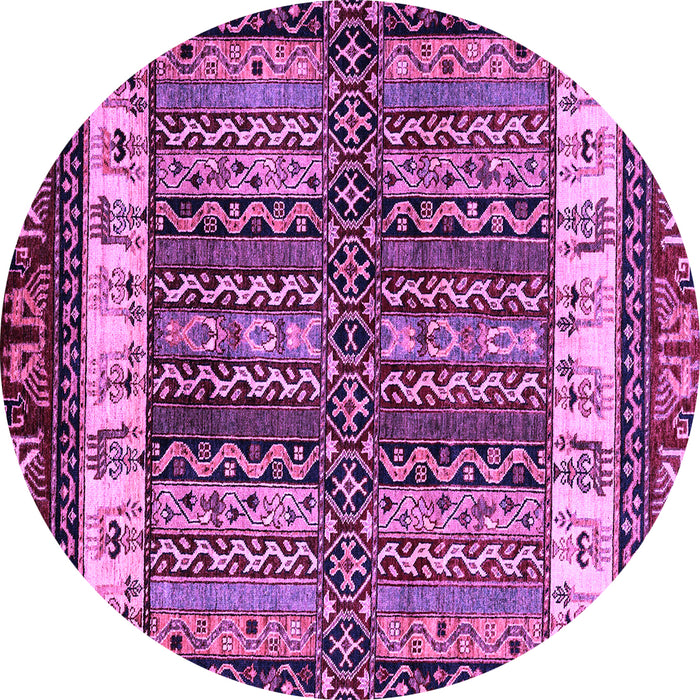 Round Abstract Purple Modern Rug, abs4275pur
